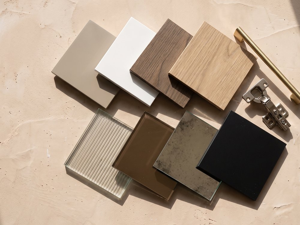 Acrylic and laminate finish swatches